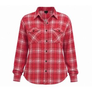 Wild Fable Women Red Plaid Flannel Shirt Button Up Long Sleeve Western Shacket M